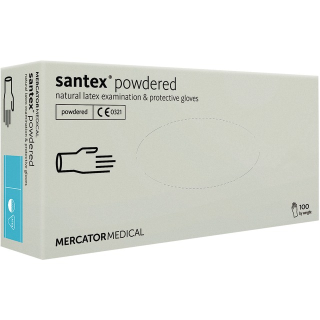 Gants Latex Poudres T9-10 Blanc Boite de 100 Santex Powdered référence fournisseur 2955443